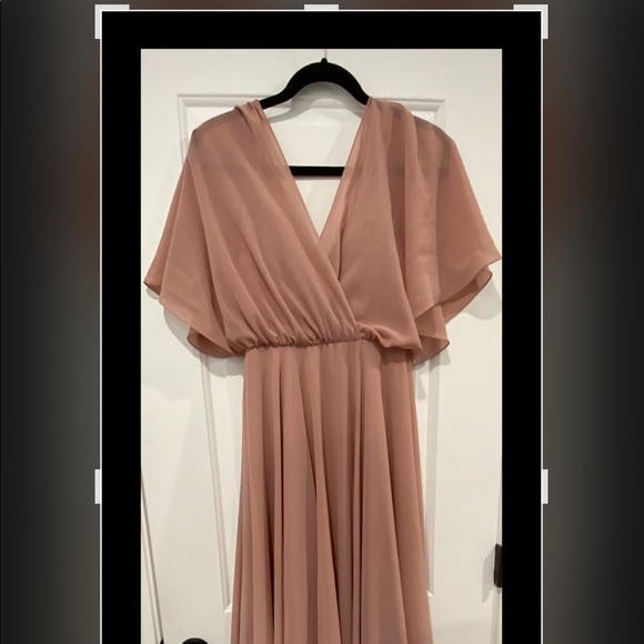 Long Pink Bridesmaids Dress - Picture 2 of 3